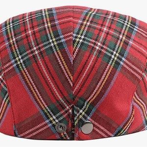 Red plaid unisex adjustable hat